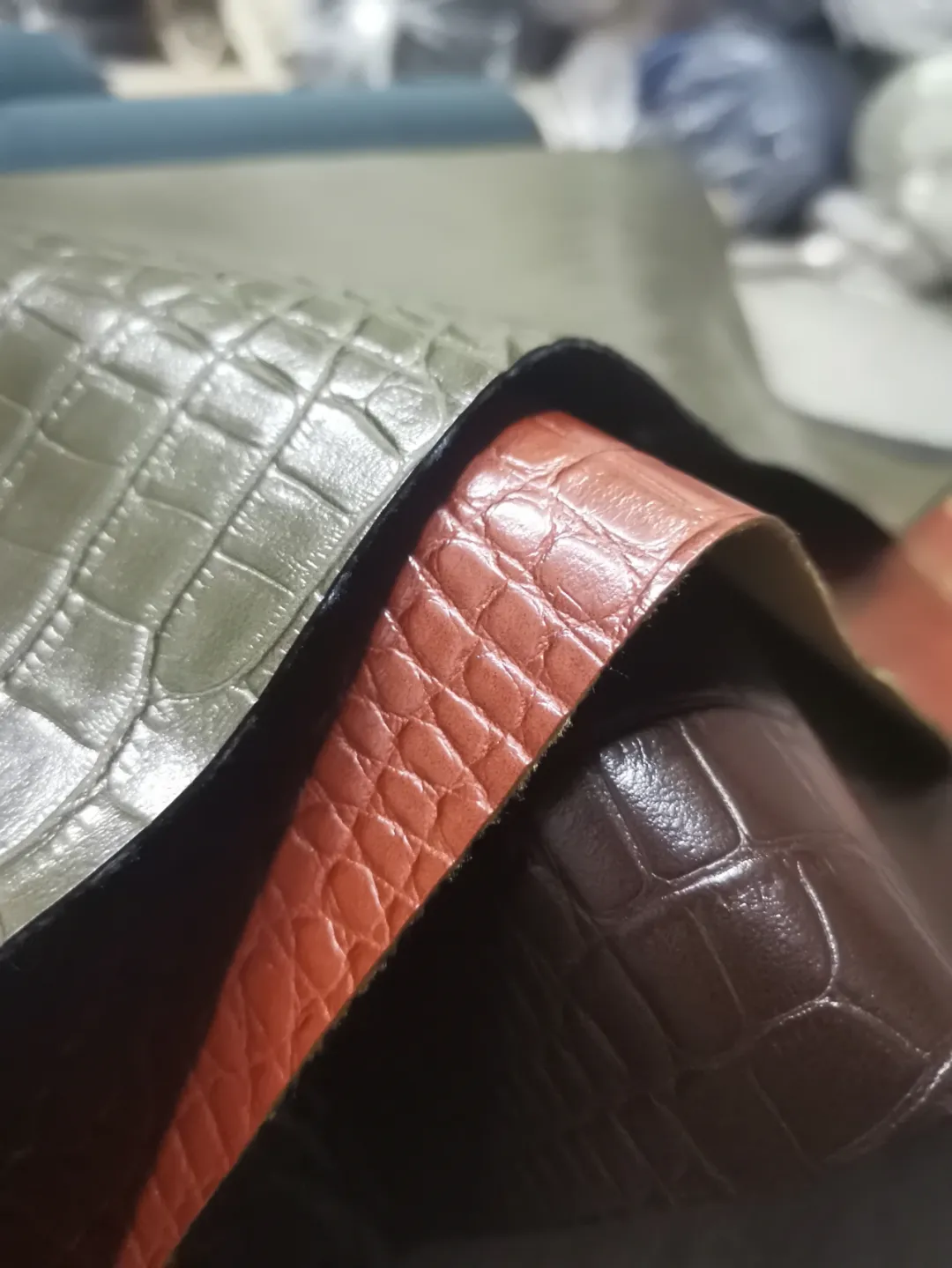 Custom crocodile synthetic leather for the hotel projects